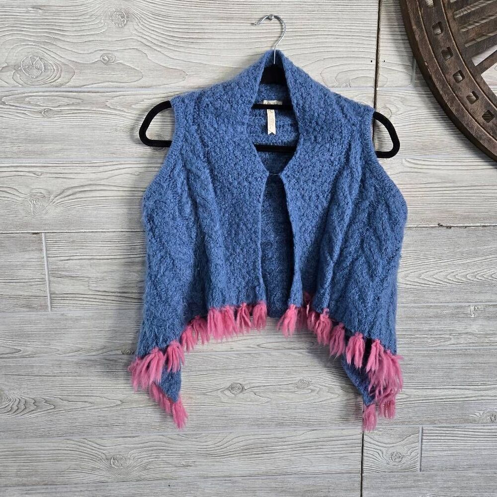 Matilda Jane Girls Fringe Ponch Sweater SZ 8 Sweater Vest Make Believe Mirror Im - Picture 3 of 7